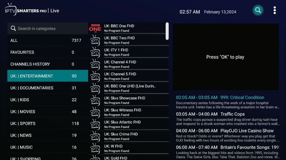 Enjoy live TV and on-demand content on IPTV Smarters for Windows