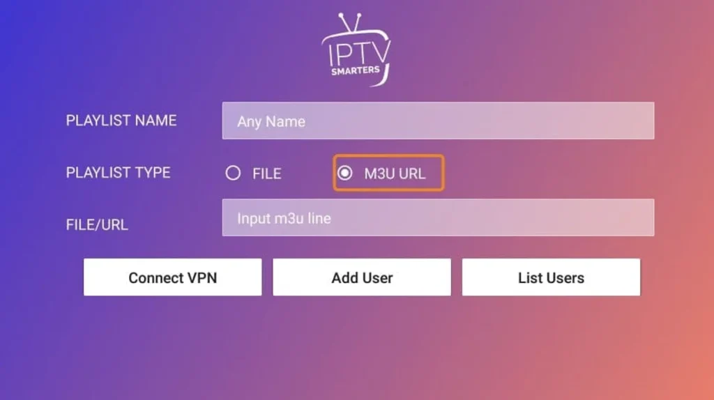 Adding IPTV subscription using M3U URL